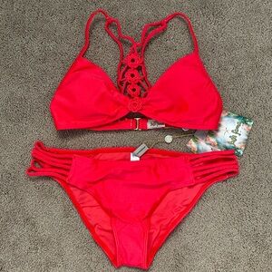 Luli Fama Florcitas De Arena Crochet Flowers Top And Braided Bottom Size L/XL